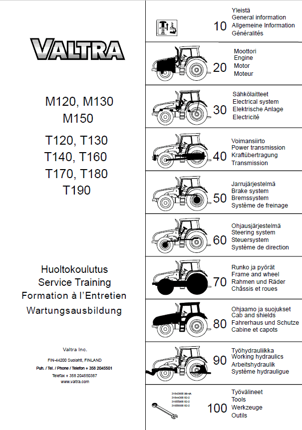 Valtra M120e, M120, M130, M150, XM130, XM150 Tractors Service Repair Manual Workshop Guide