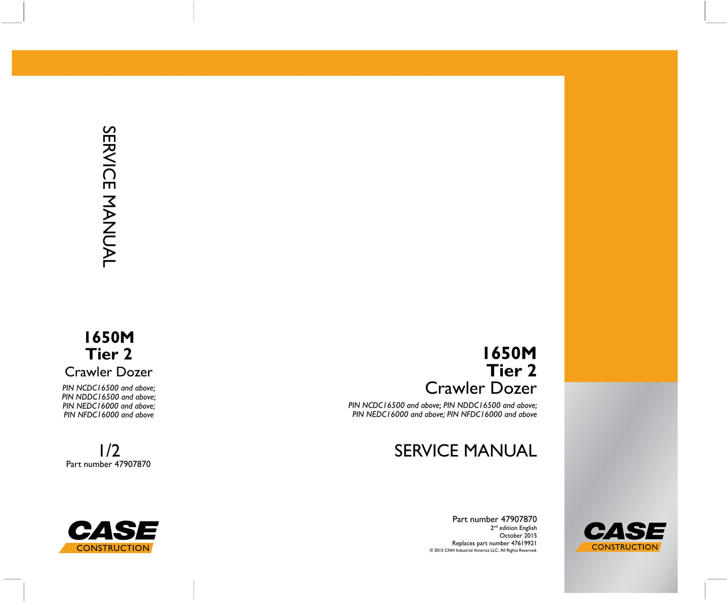 CASE 1650M Crawler Dozer Factory Workshop Service Manual 47907870