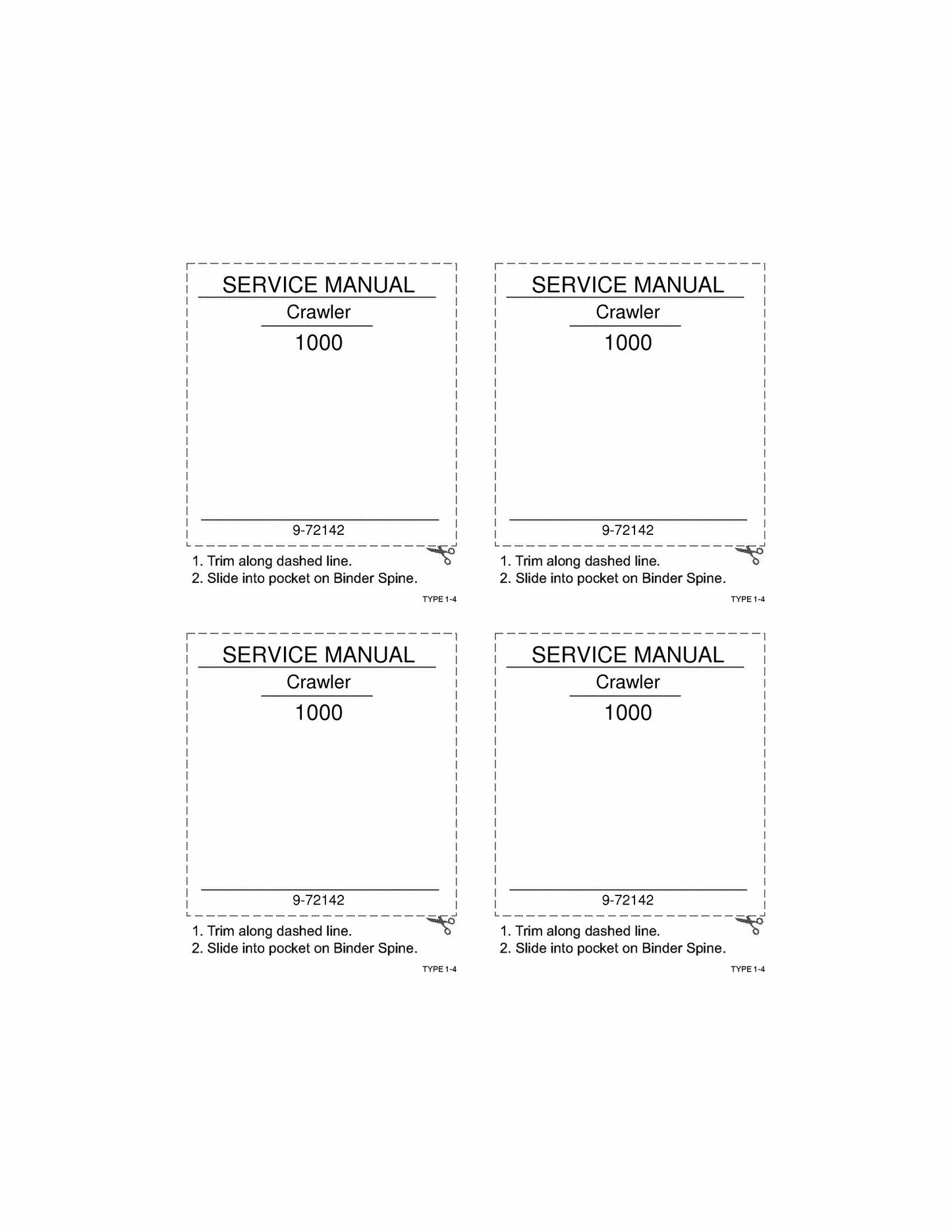CASE 1000 Crawler Bulldozer Factory Workshop Service Manual 9-72142
