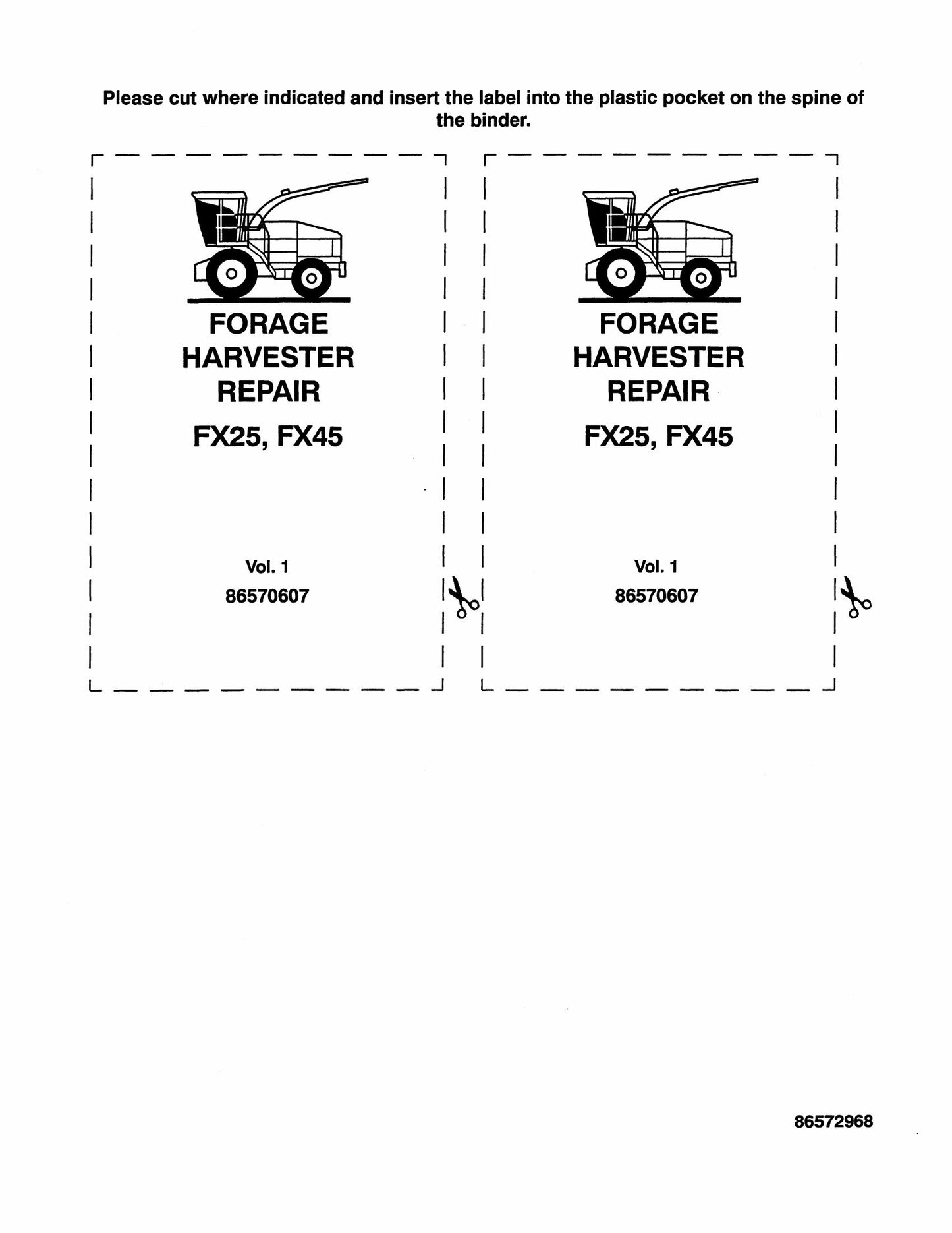 Agco FX25 FX45 Forage Harvester Factory Workshop Repair Manual 86570607