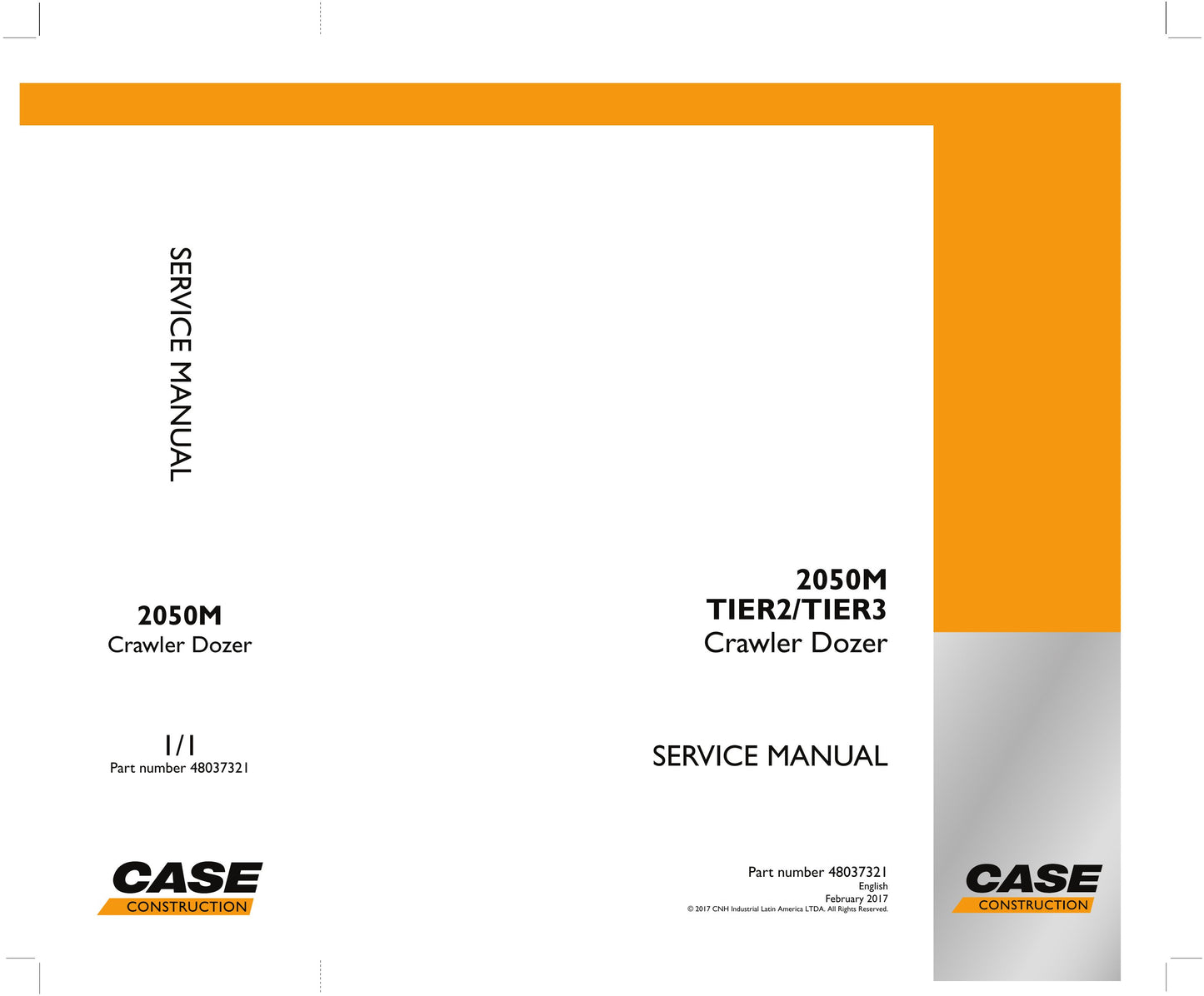 CASE 2050M Bulldozer Factory Workshop Service Manual 48037321