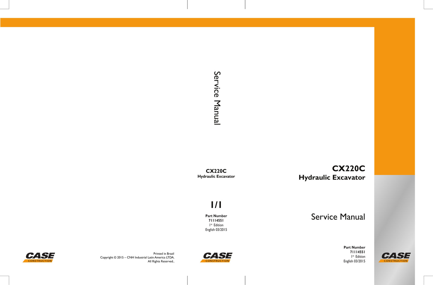 CASE CX220C Crawler Excavator Factory Workshop Service Manual 71114551