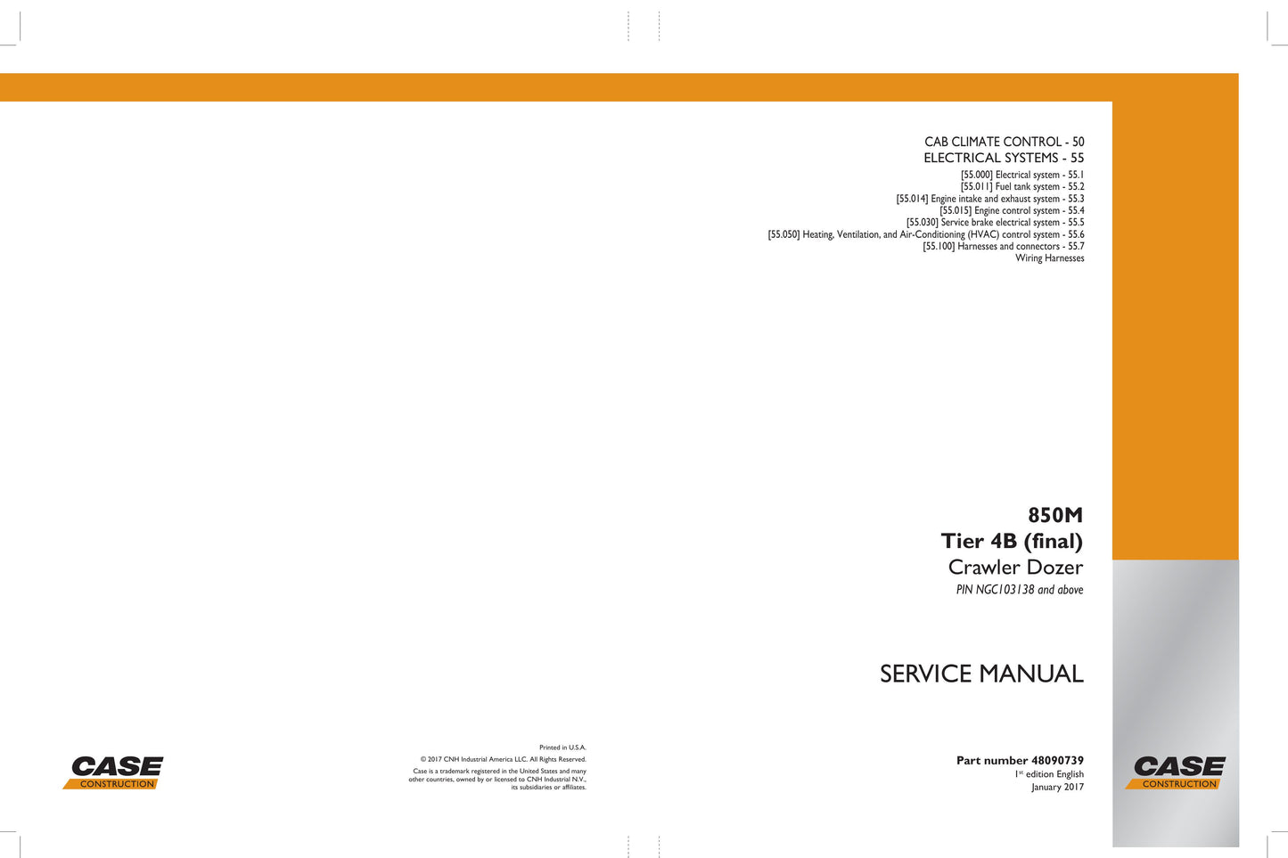 CASE 850M Bulldozer Factory Workshop Service Manual 48900739