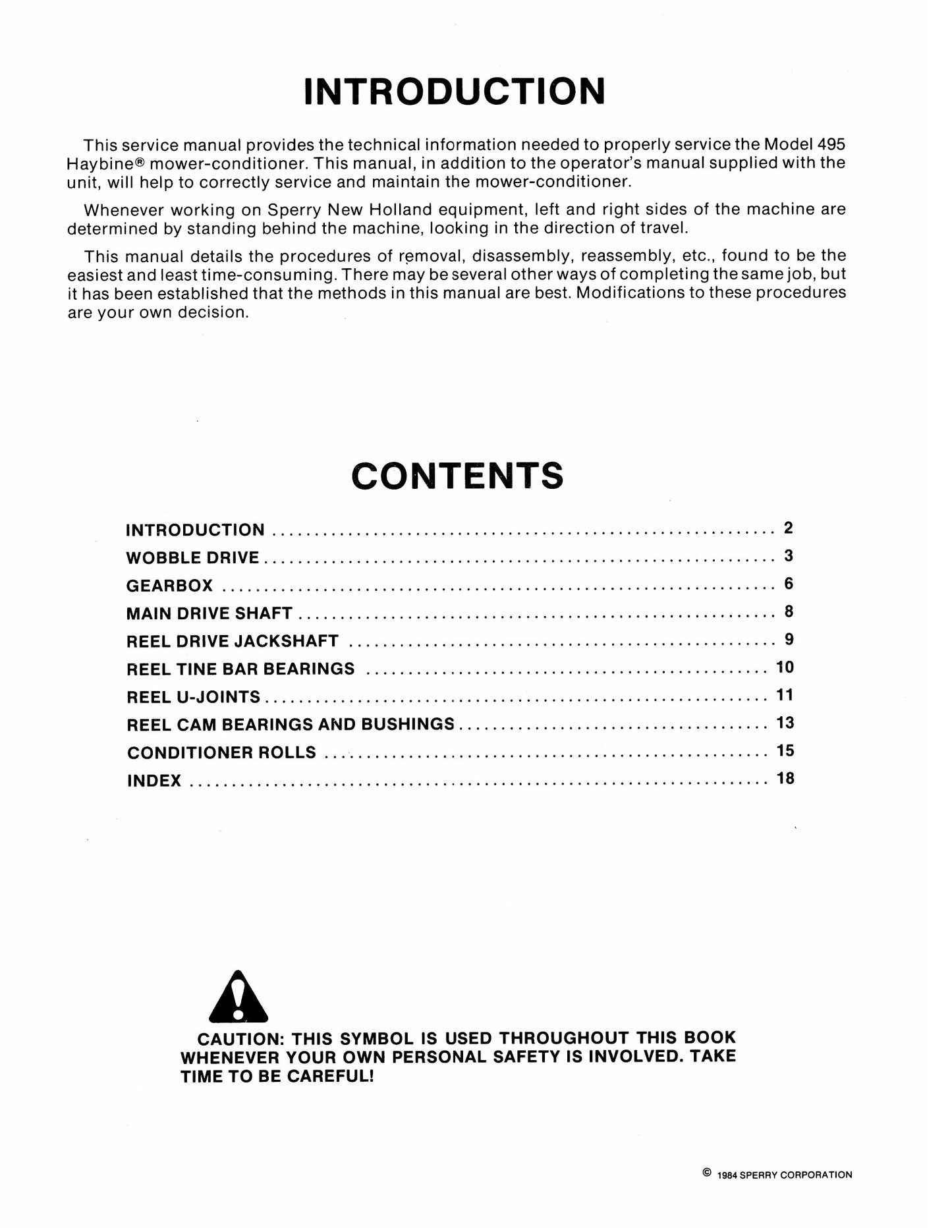 New Holland 495 Mower-Conditioner Factory Workshop Service Manual 40049511