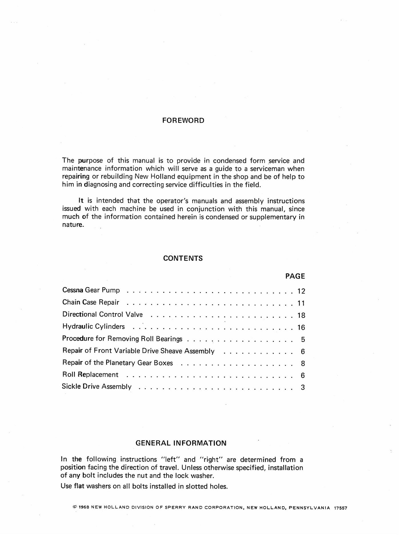 New Holland 1469 Mower-Conditioner Factory Workshop Service Manual 40146910
