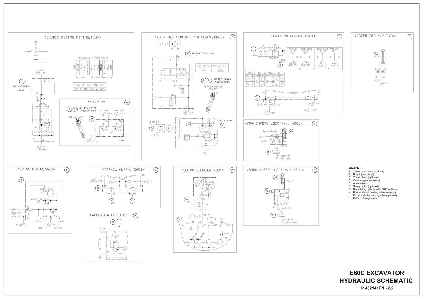 E60C Crawler Excavator Hydraulic Schematic 51452141EN