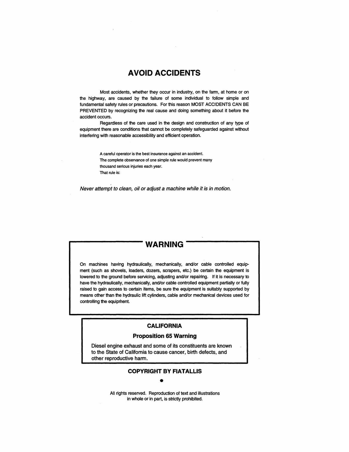FIATALLIS M-100 100-B 100-C Motor Grader Factory Workshop Service Manual