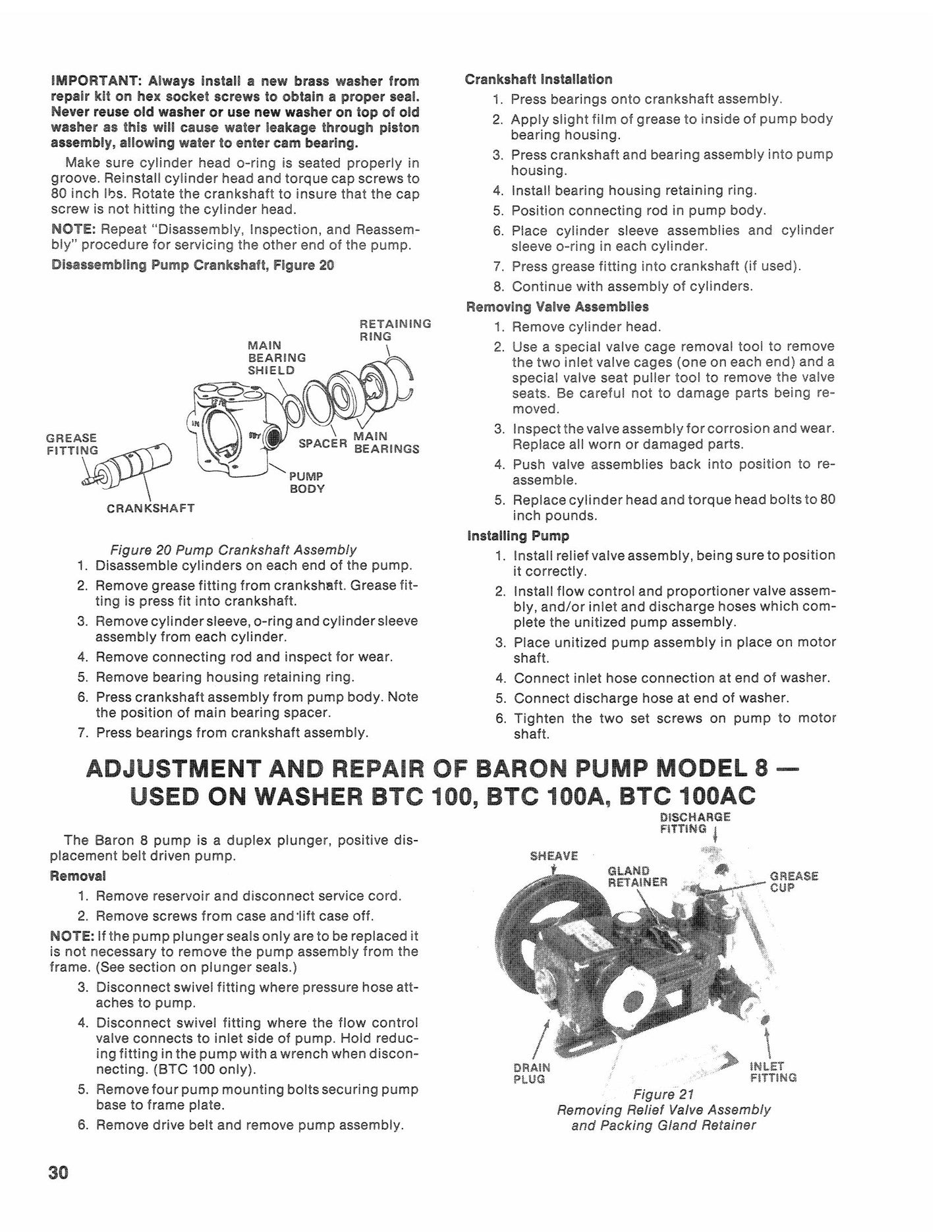 FORD BTC 60 BTC 65A BTC 65AC BTC 100A BTC 100AC BTC 150A BTC 150AC BTC 300A BTC 300AC High Pressure Washer Factory Workshop Repair Manual Supplement 40998011