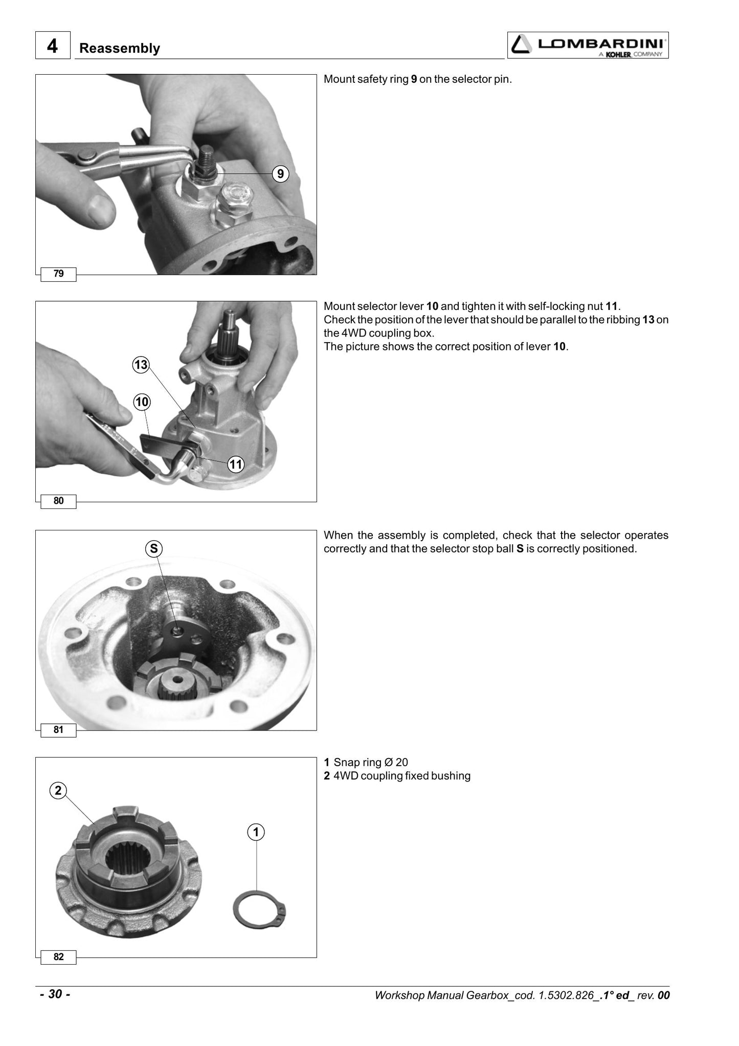 LOMBARDINI Gearbox Workshop Manual 1-5302-826