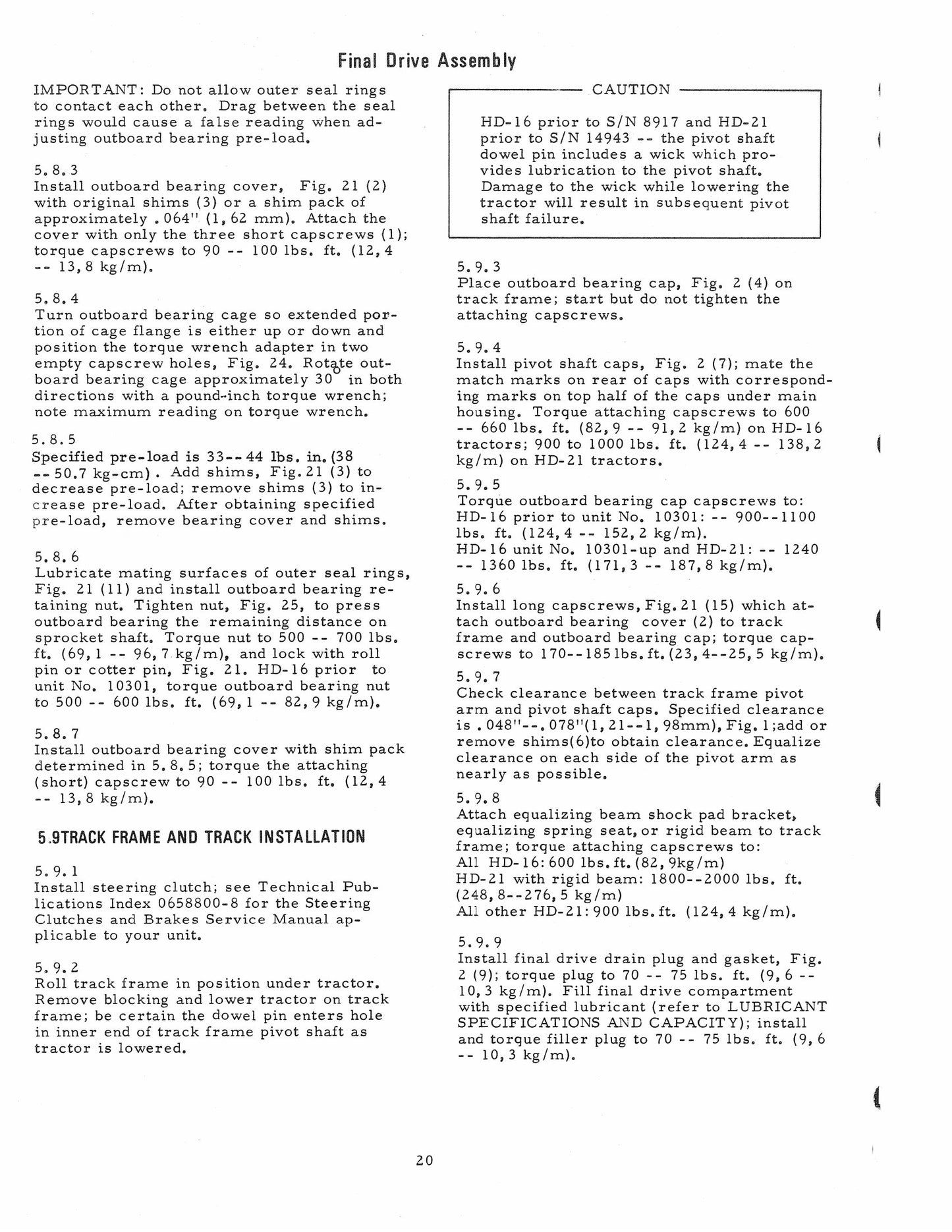 FIATALLIS HD-16 HD-16-B HD-21 Crawler Tractor Factory Workshop Service Manual 70686969
