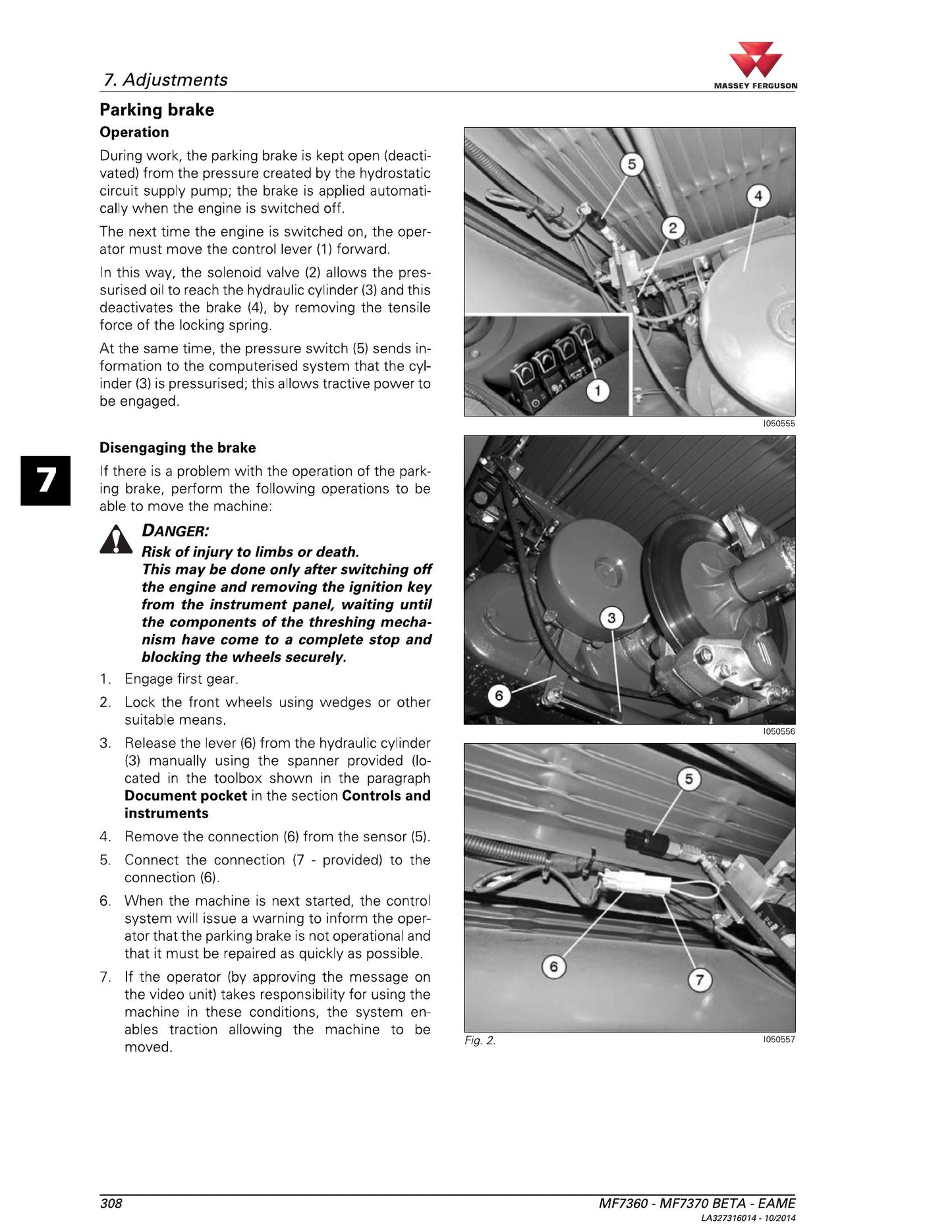 MASSEY FERGUSON MF 7360 MF 7370 Combine Harvester Factory Workshop Operator Manual 327316014