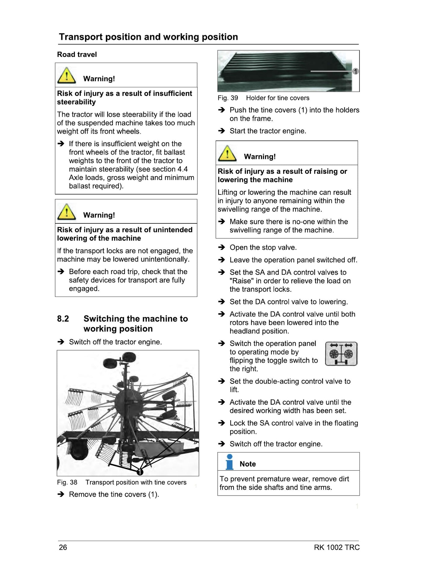 MASSEY FERGUSON RK 1002 Mower Factory Workshop Operator Manual