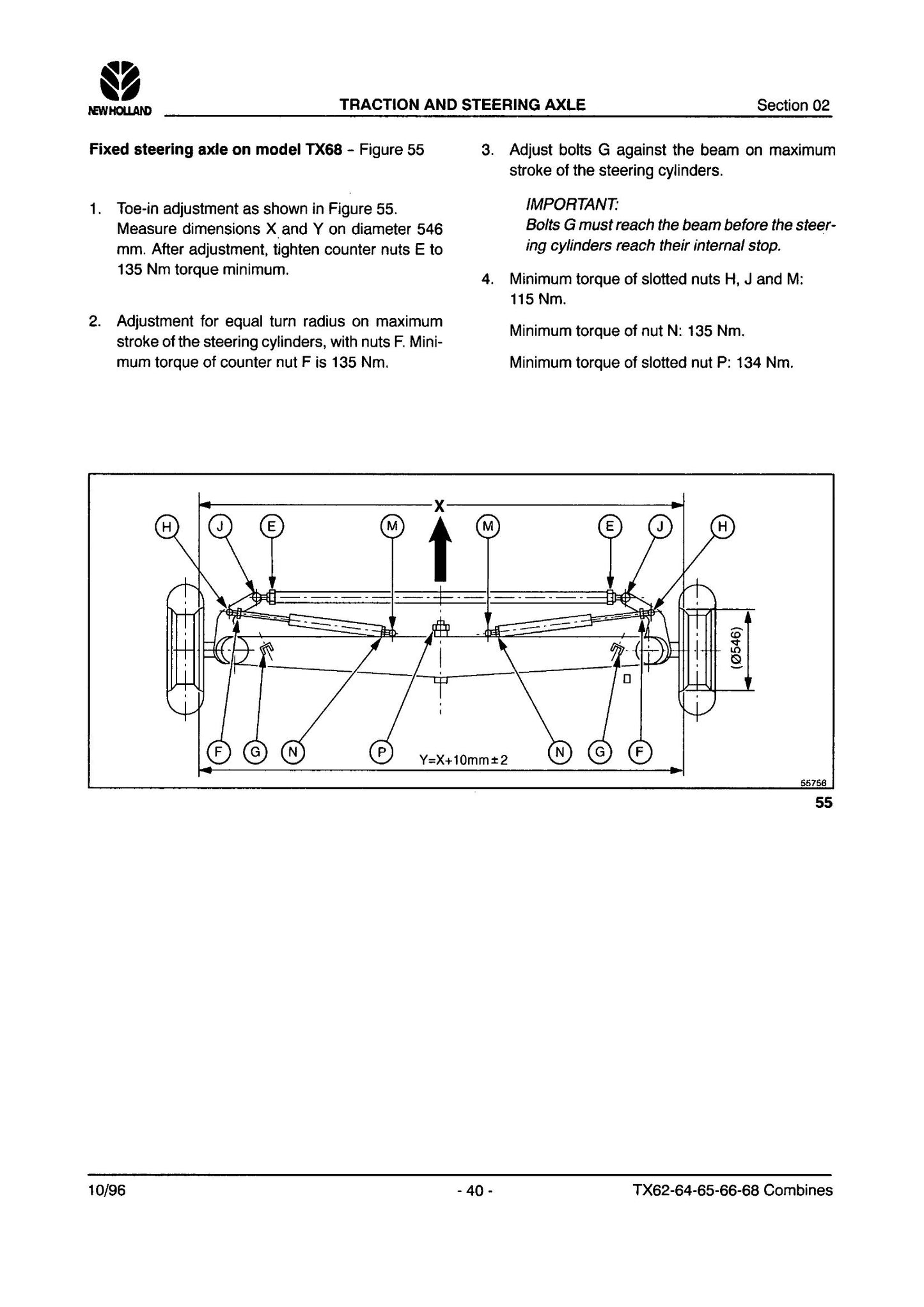 NEW HOLLAND TX62 TX64 TX65 TX66 TX68 Combine Factory Workshop Repair Manual 84019441