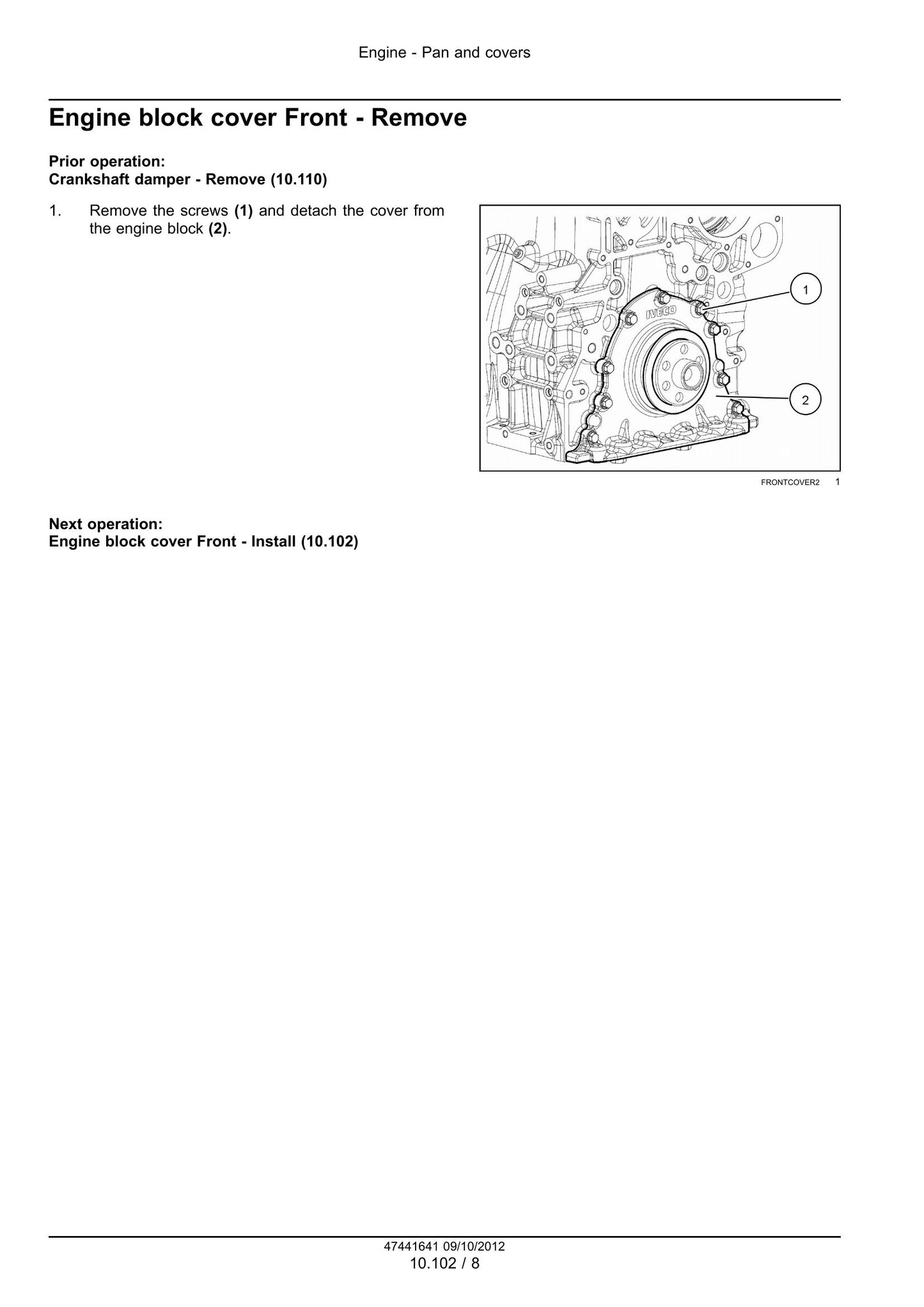 New Holland Engine Factory Workshop Service Manual 47441641