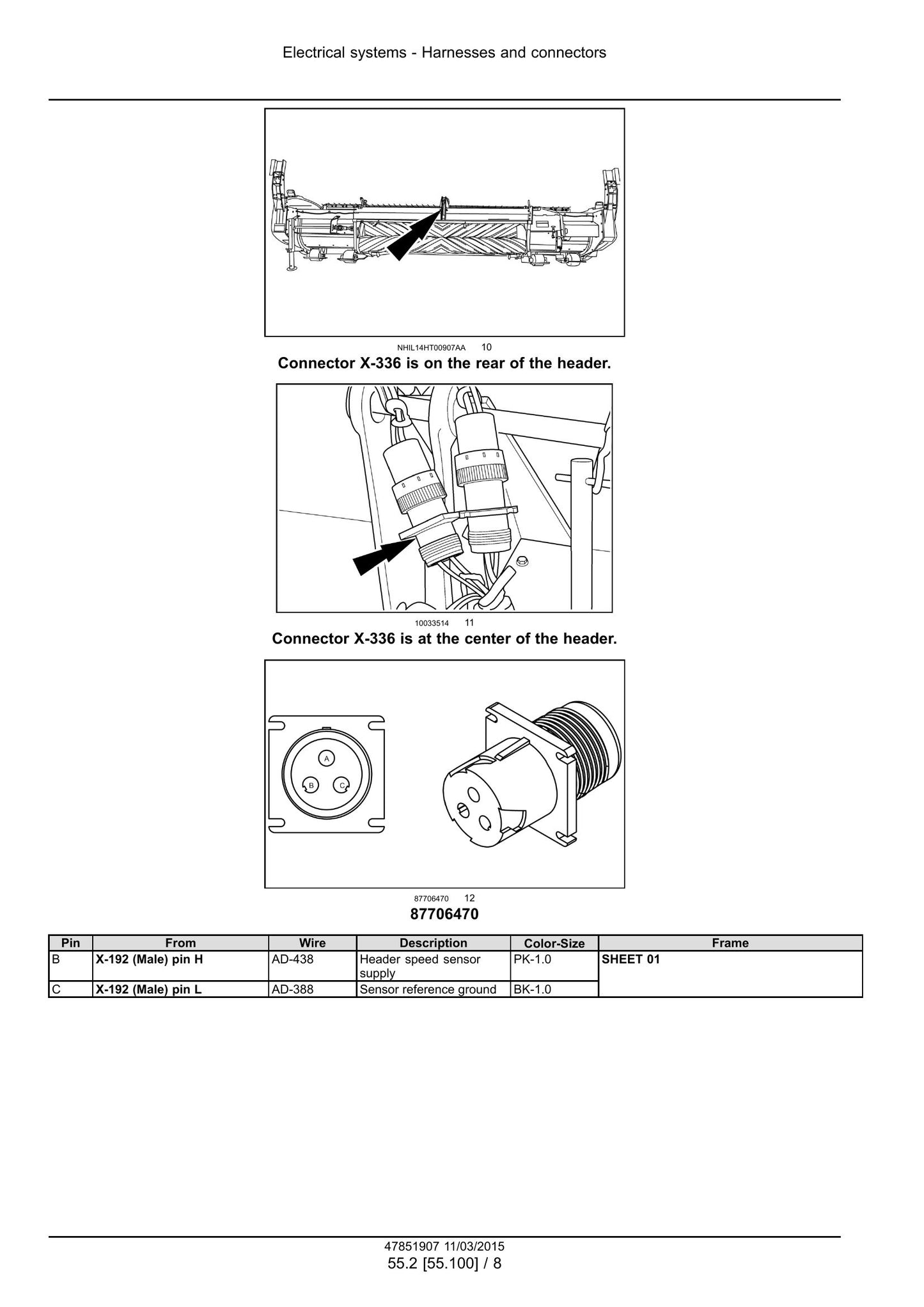 New Holland 12HS 14HS 16HS 18HS Sickle Header Factory Workshop Service Manual 47851907