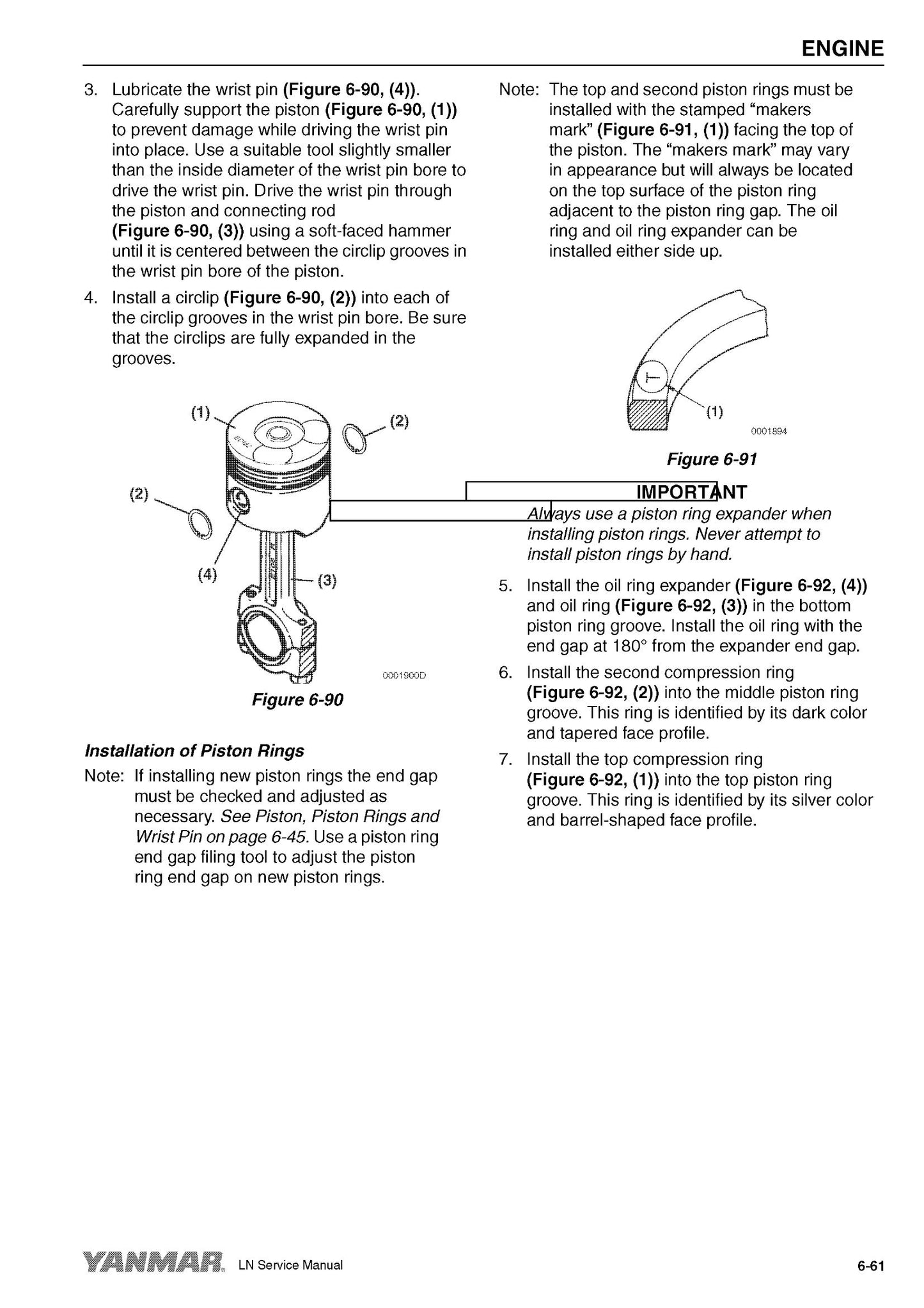 YANMAR L48N L70N L100N Engine Factory Workshop Service Manual 9806-3085