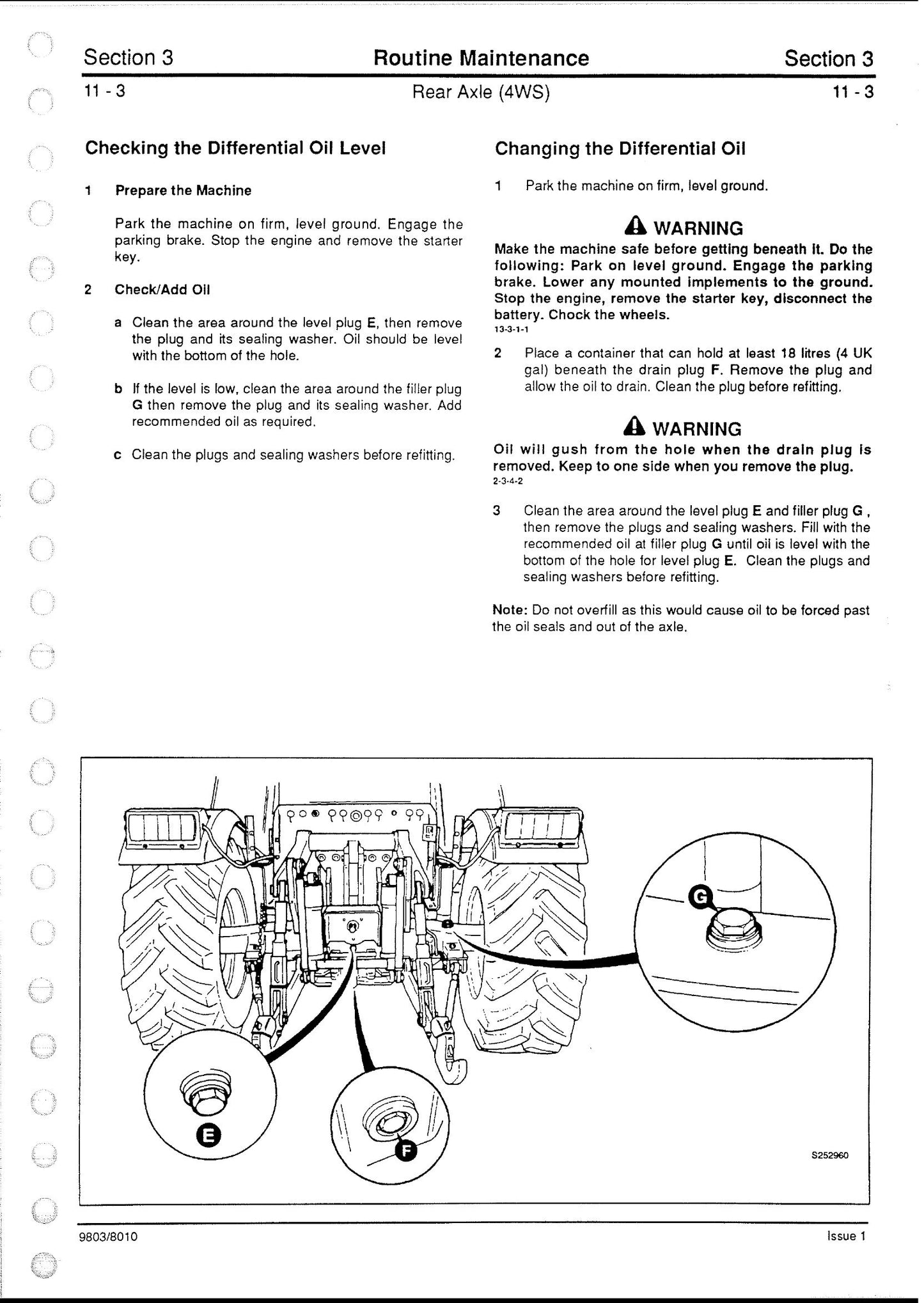 JCB FASTRAC 1115 1115S 1125 1135 Tractor Factory Workshop Service Manual 9803/8010
