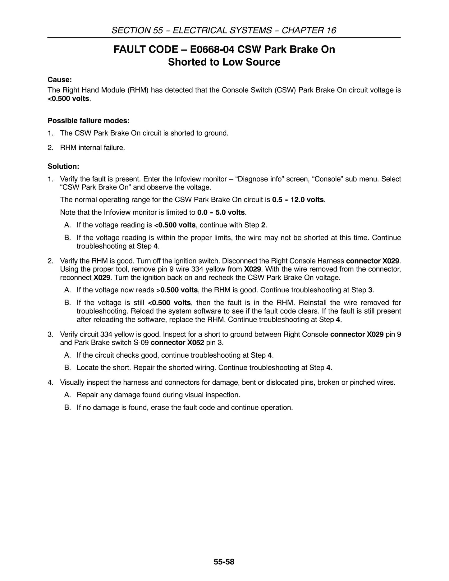 New Holland CX Series Combine Factory Workshop Repair Manual