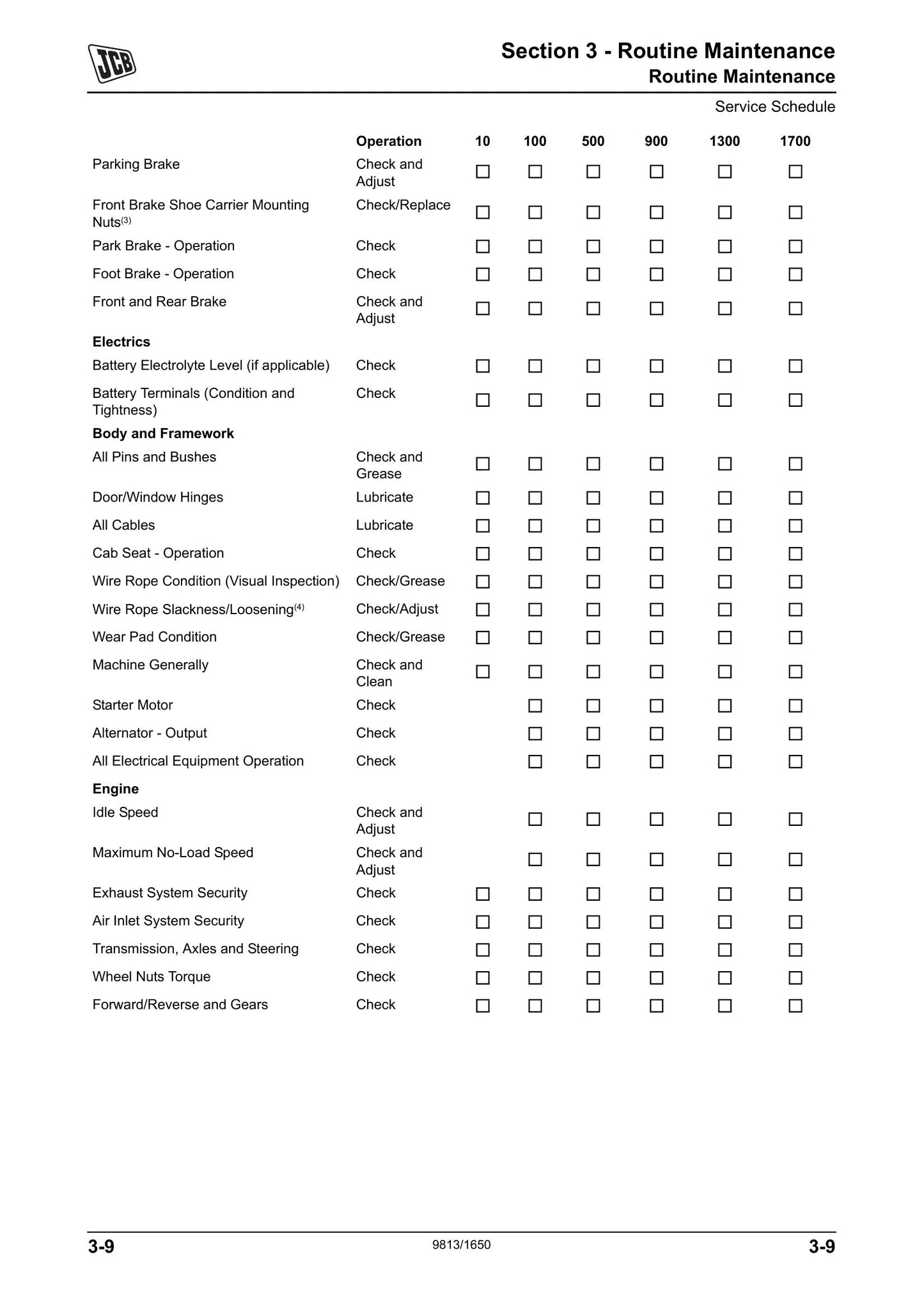 JCB Liftall 1253 Liftall 1202 Liftall 1553 Liftall 1554 Telehandler Factory Workshop Service Manual 9813/1650