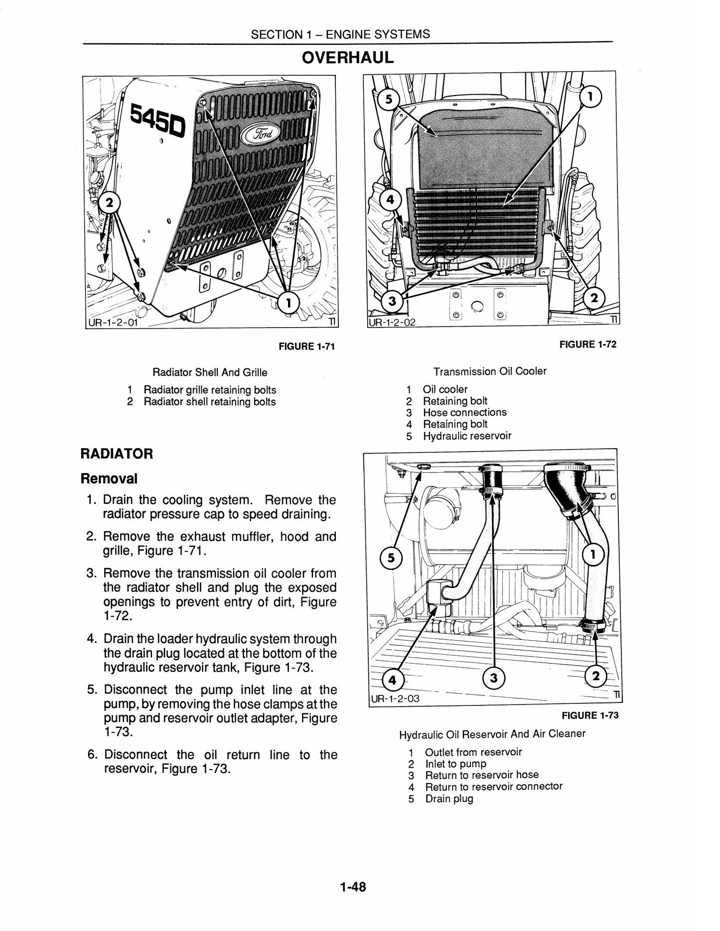 FORD 250C 260C 345D 445D 545D Tractor Tractor Loader Factory Workshop Service Manual 40025050A