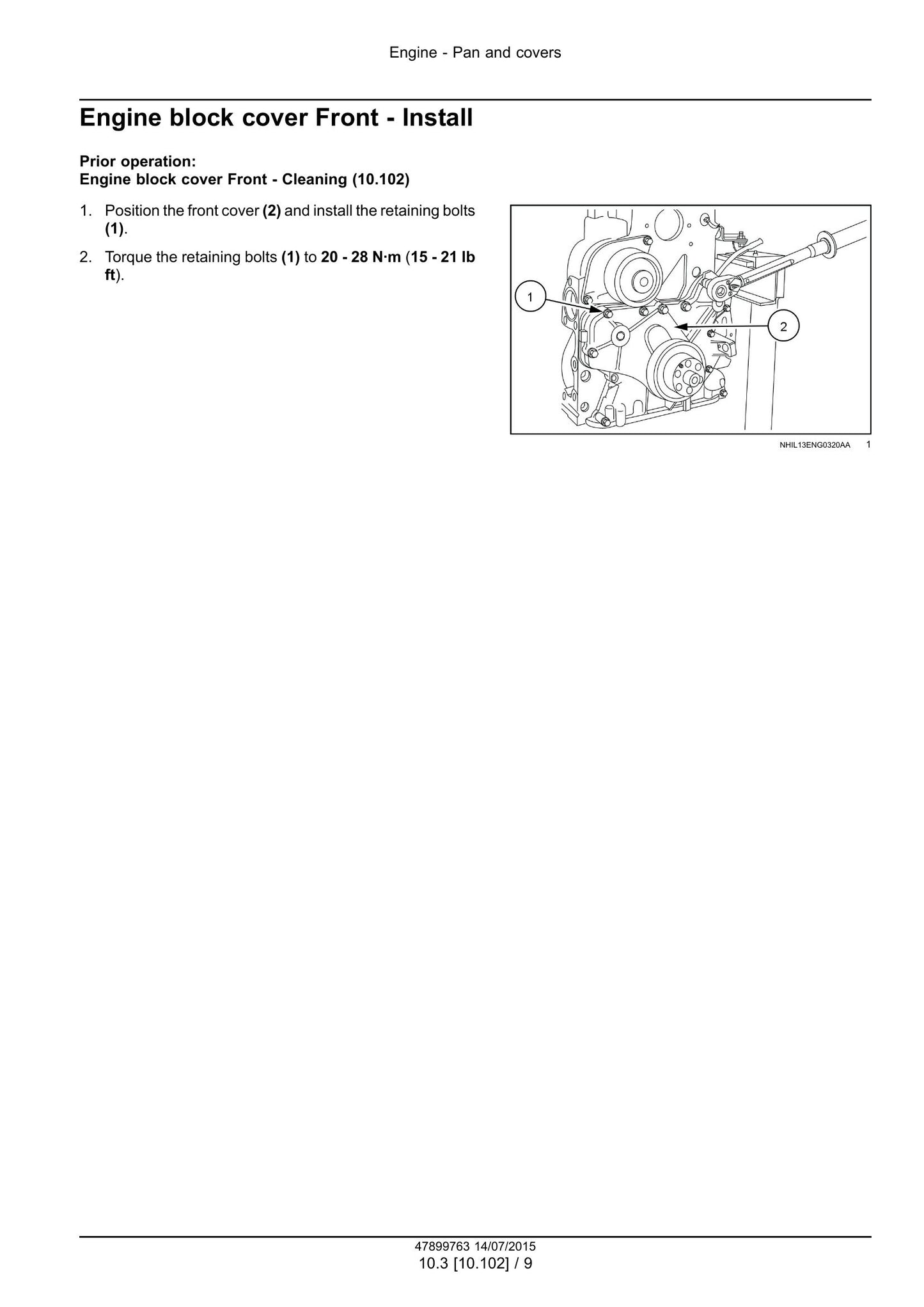 CNH Industrial F4GE0404B*D602 F4GE0454B*D601 F4GE0454B*D651 F4GE0454E*D601 Engine Factory Workshop Service Manual 47899763