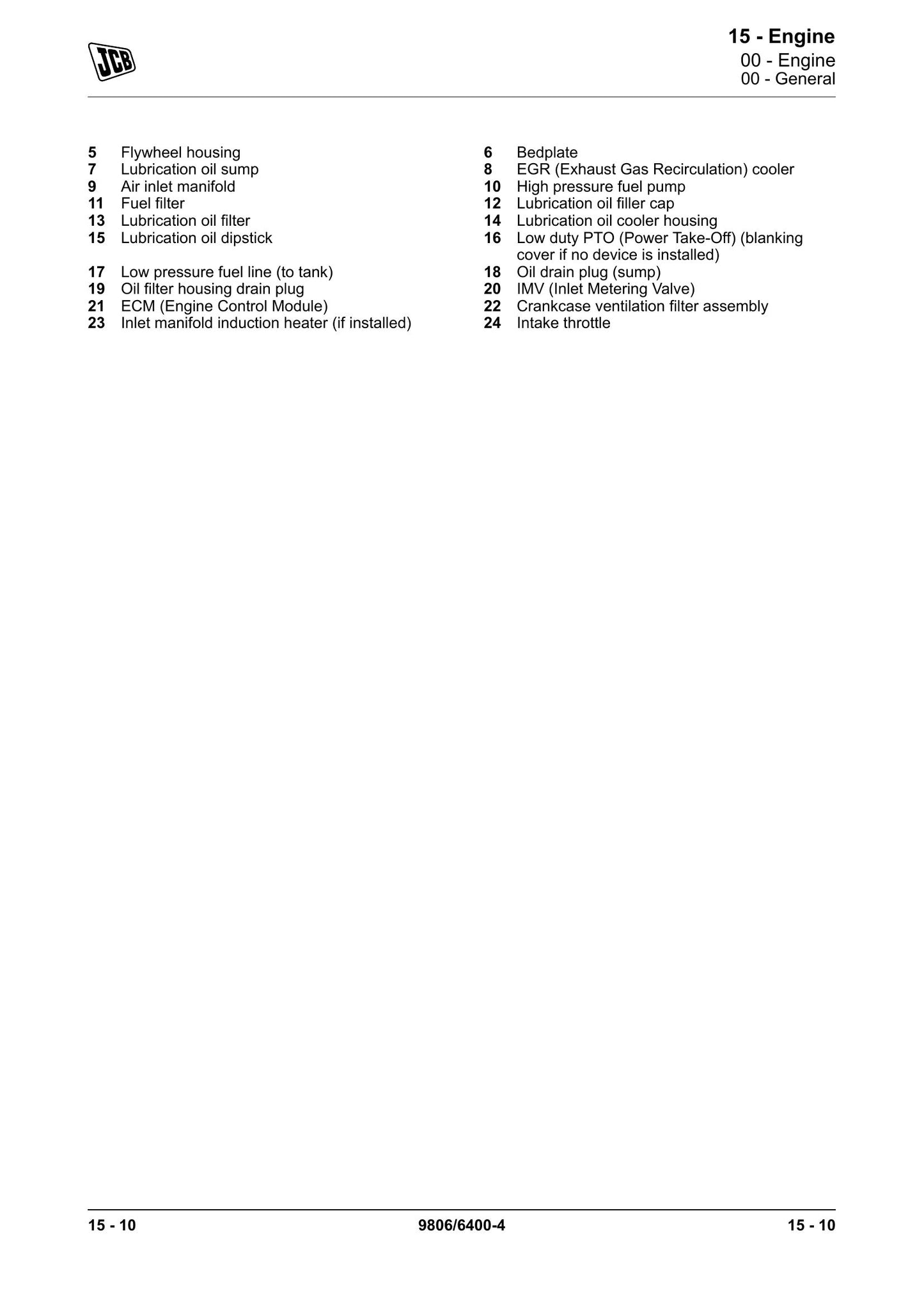 JCB T4F 444 T4F 448 Engine Factory Workshop Service Manual 9806/6400
