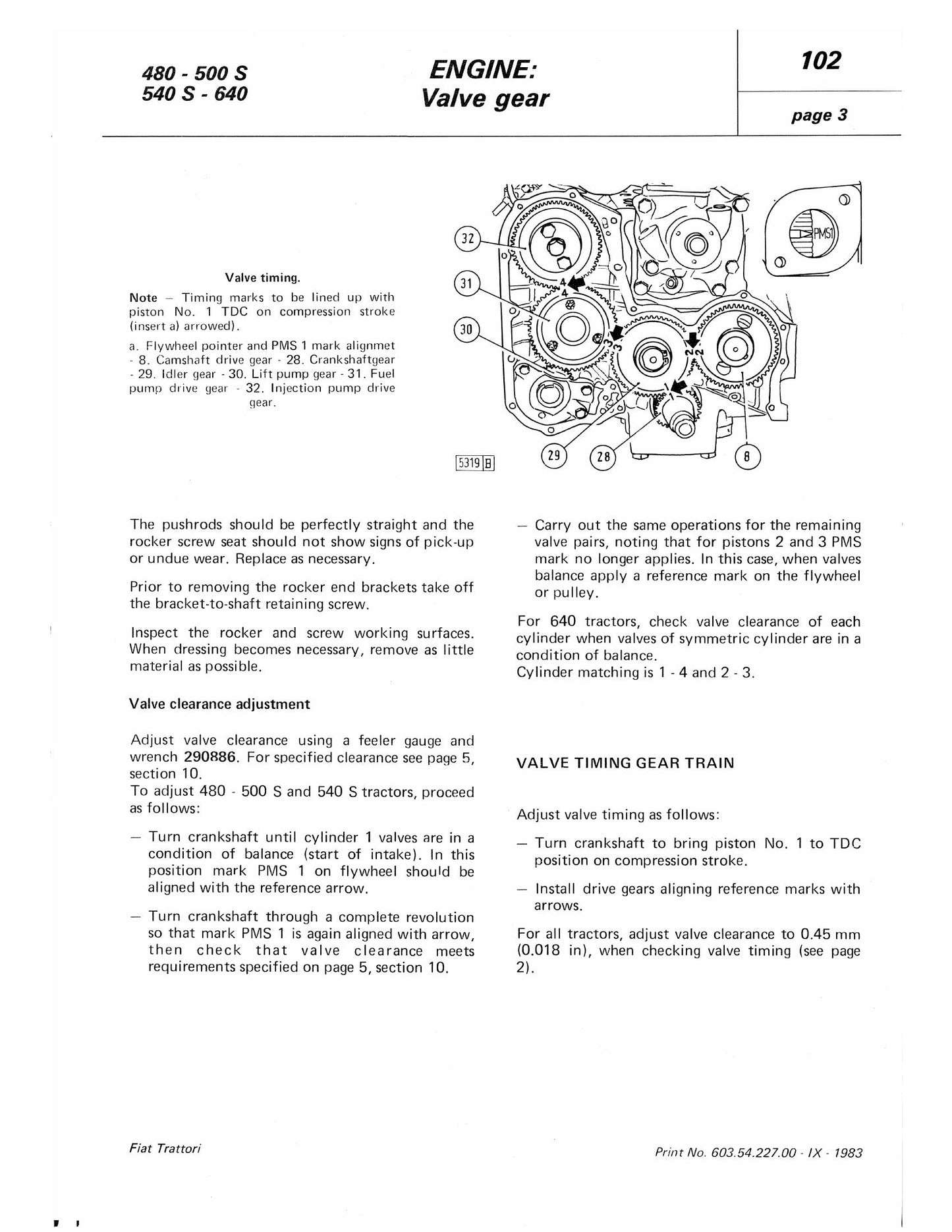 FIAT 480 480 DT 500 SPECIAL 500 SPECIAL DT 540 SPECIAL 540 SPECIAL DT 640 640 DT Tractor Workshop Manual 06910066