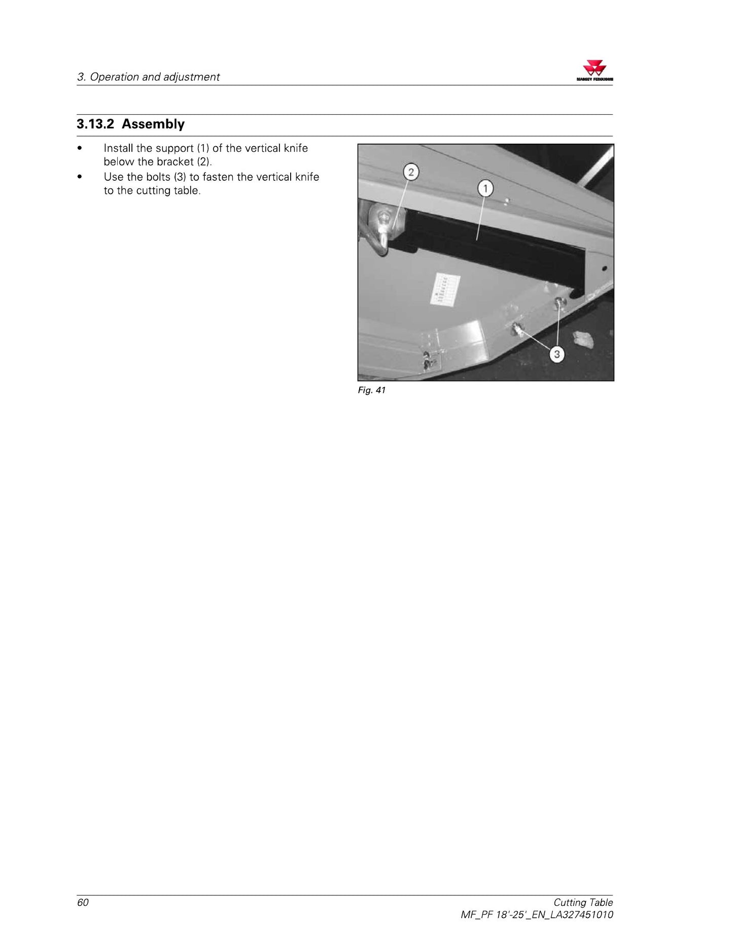 MASSEY FERGUSON Cutting Table Harvester Header Factory Workshop Operator Manual MF PF 18-25'
