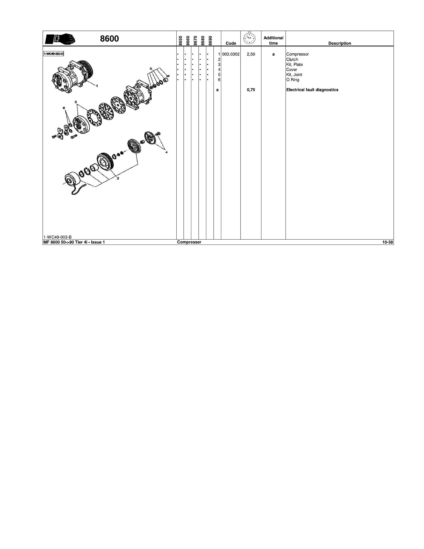 MASSEY FERGUSON MF 8600 Tractor Factory Workshop Parts Catalog 4372048M2