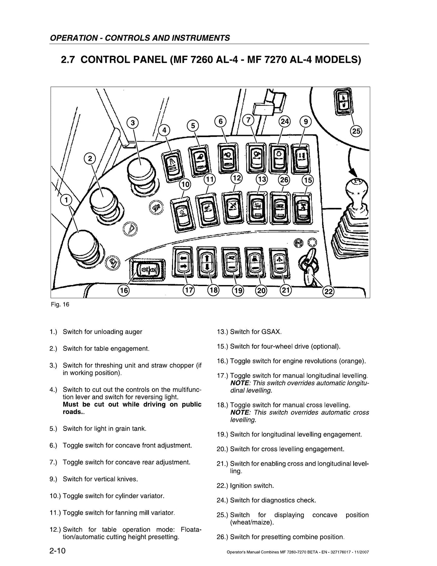 MASSEY FERGUSON MF 7260 MF 7270 Combine Harvester Factory Workshop Operator Manual