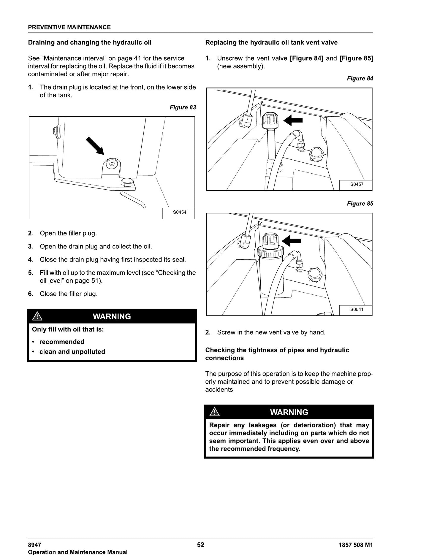 MASSEY FERGUSON Telescopic Handler Operation and Factory Workshop Maintenance Manual 1857 508 M1