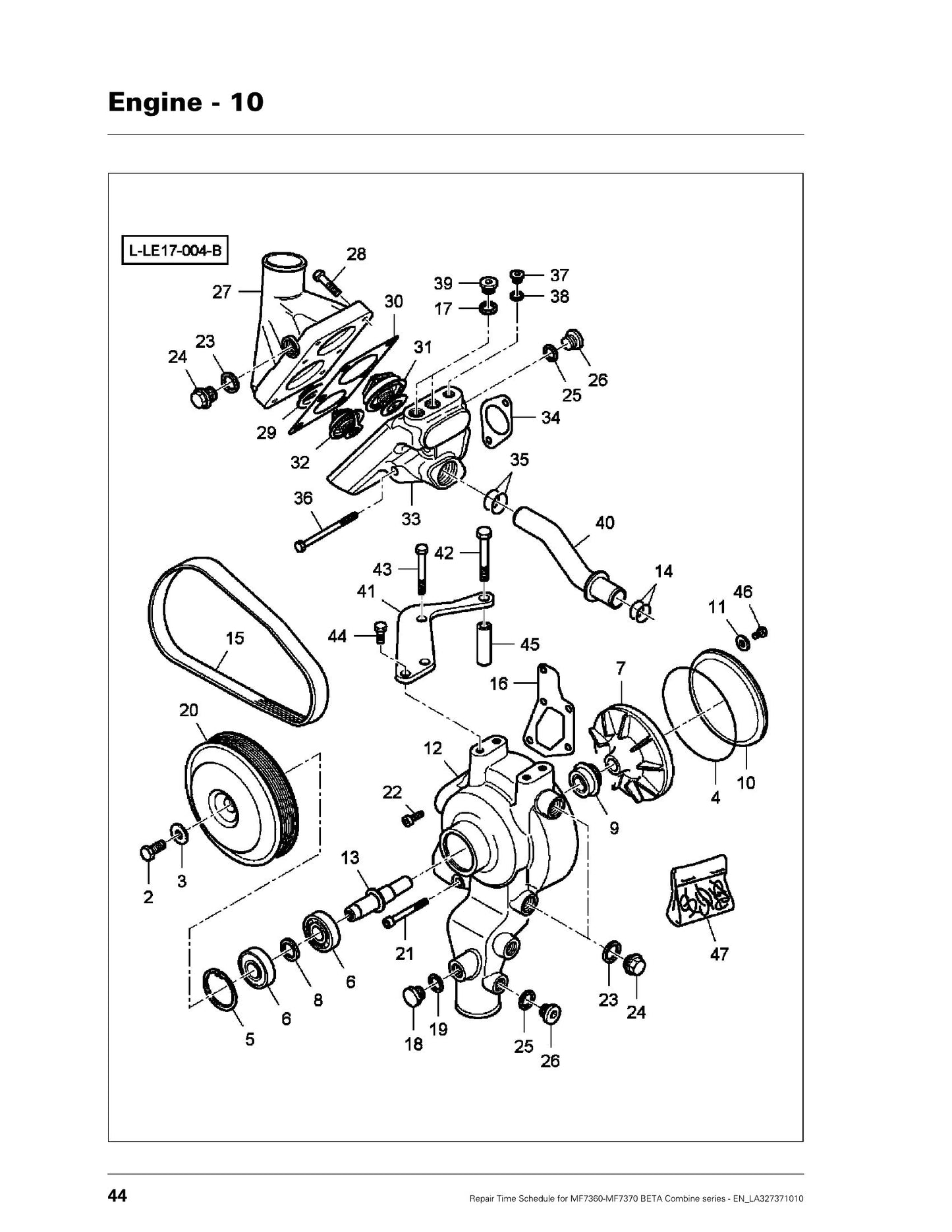MASSEY FERGUSON MF7360 MF7370 Combine Repair Time Schedule EN_LA327371010