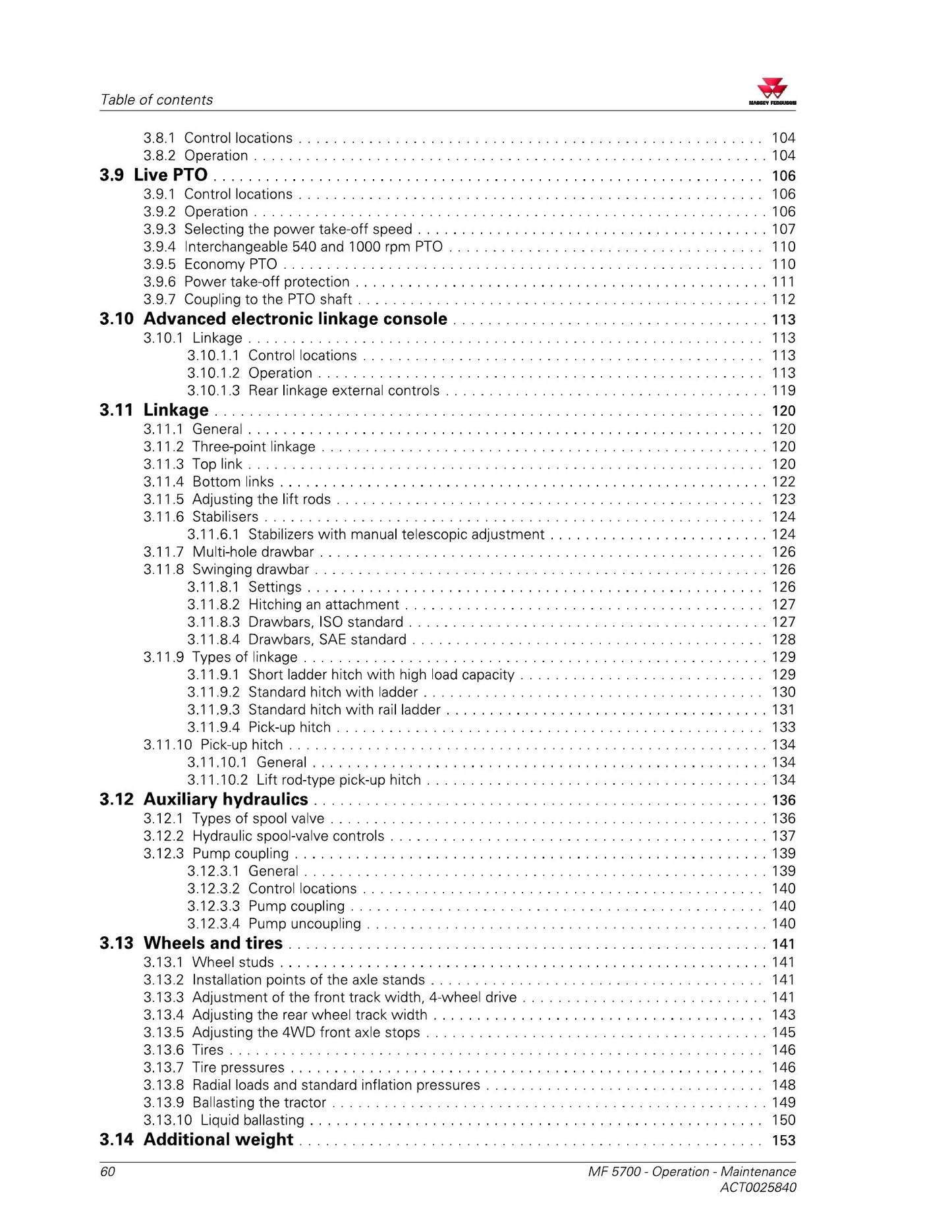 MASSEY FERGUSON MF 5700 MF 5708 MF 5709 MF 5710 Tractor Factory Workshop Operator Manual