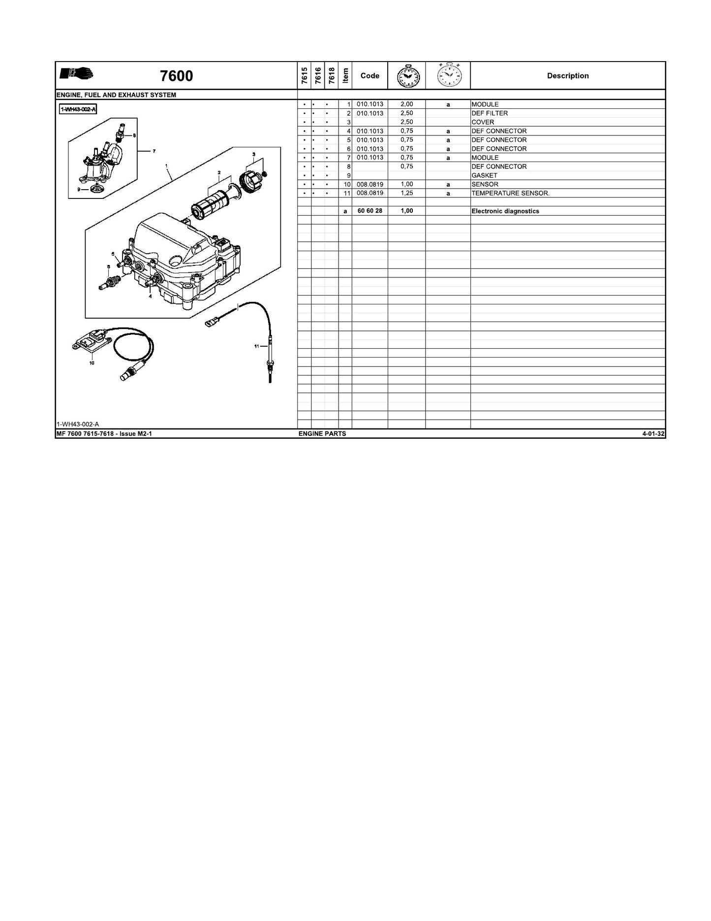 MASSEY FERGUSON MF 7600 Tractor Factory Workshop Operator Manual 4272260M93