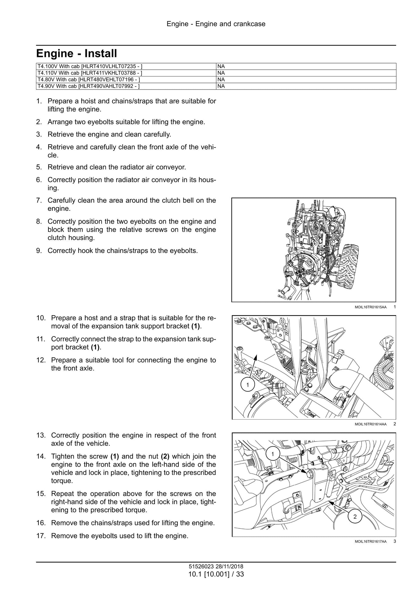 New Holland T4.80V T4.90V T4.100V T4.110V Tractor Factory Workshop Service Manual 51526023