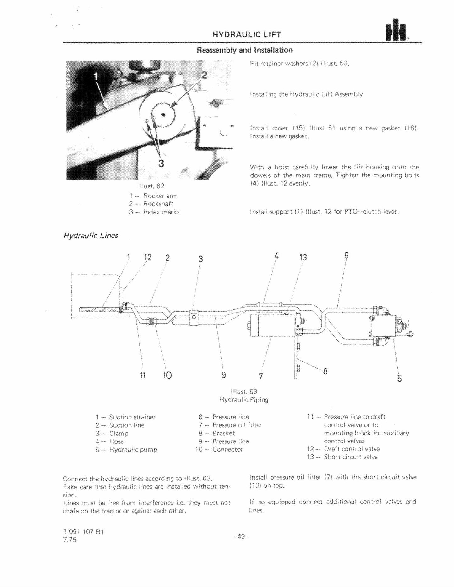 CASE 433 533 633 Diesel Tractor Factory Workshop Service Manual 1091107R1