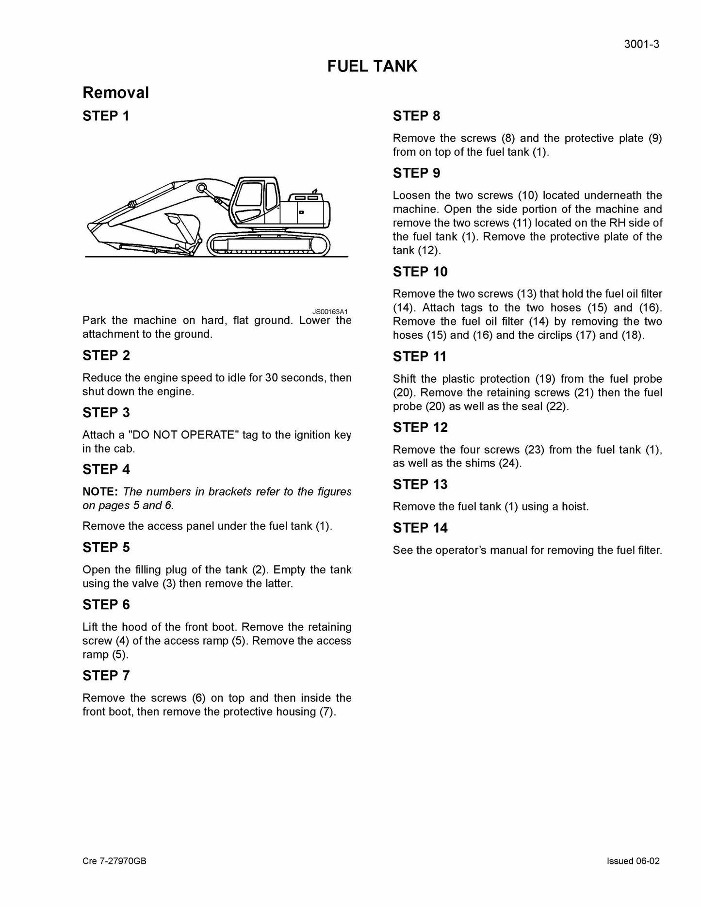 CASE CX240 Crawler Excavator Factory Workshop Service Manual 7-29051