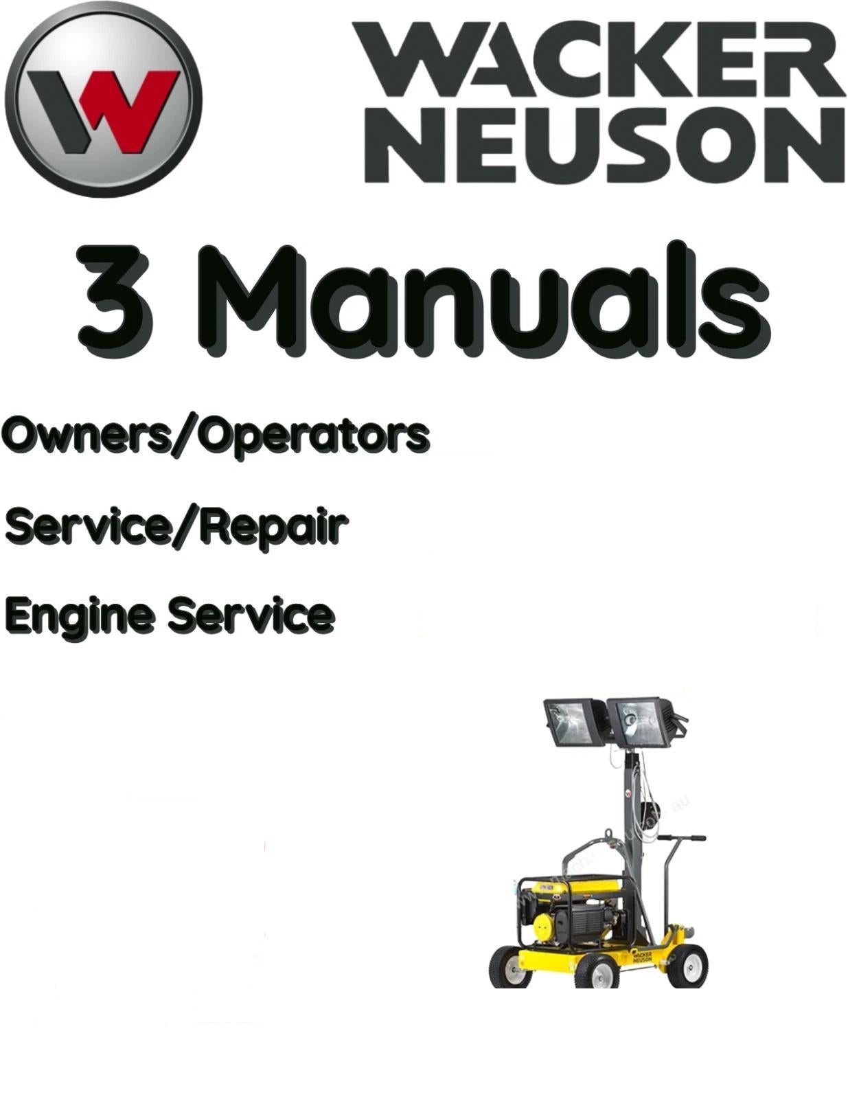 WACKER NEUSON LTN6 LIGHT TOWER OPERATORS SERVICE ENGINE REPAIR MANUAL
