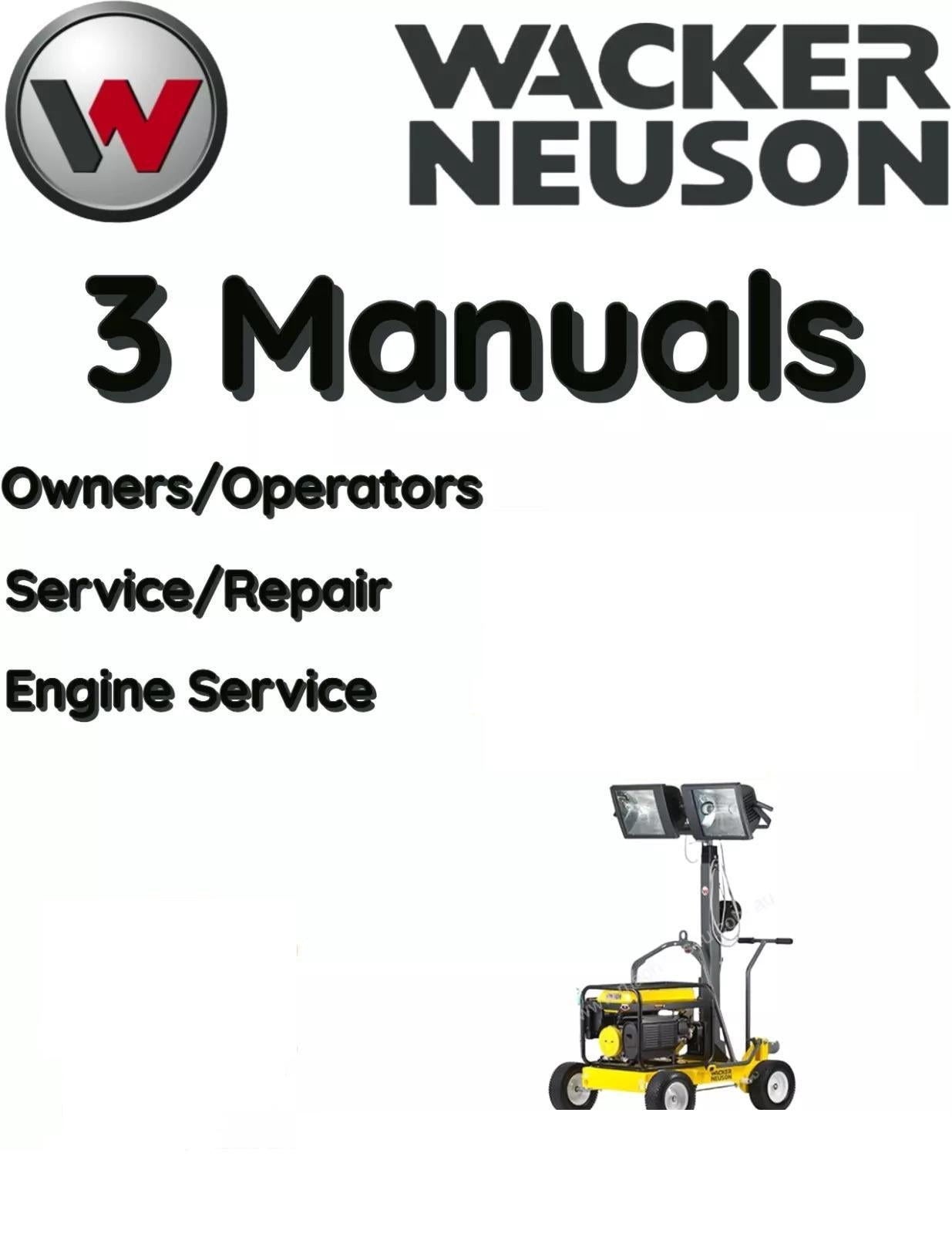 WACKER NEUSON LTN8 LIGHT TOWER OPERATORS SERVICE ENGINE REPAIR MANUAL