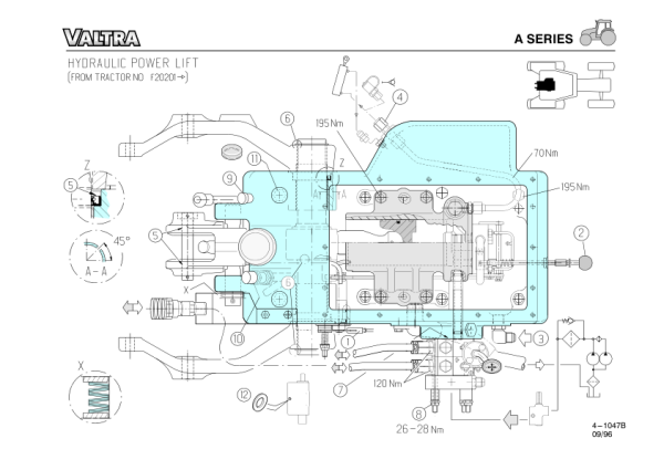 Valtra A72, A72L, A82, A82L, A92, A92L Tractors Repair Manual