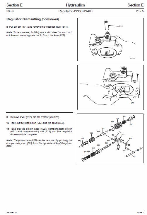 JCB JS330, JS450, JS460 Manual Tracked Excavator Service Manual Workshop Guide