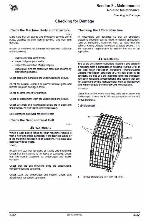 JCB JS360 Tier 3 Auto Tracked Excavator Service Manual Workshop Guide