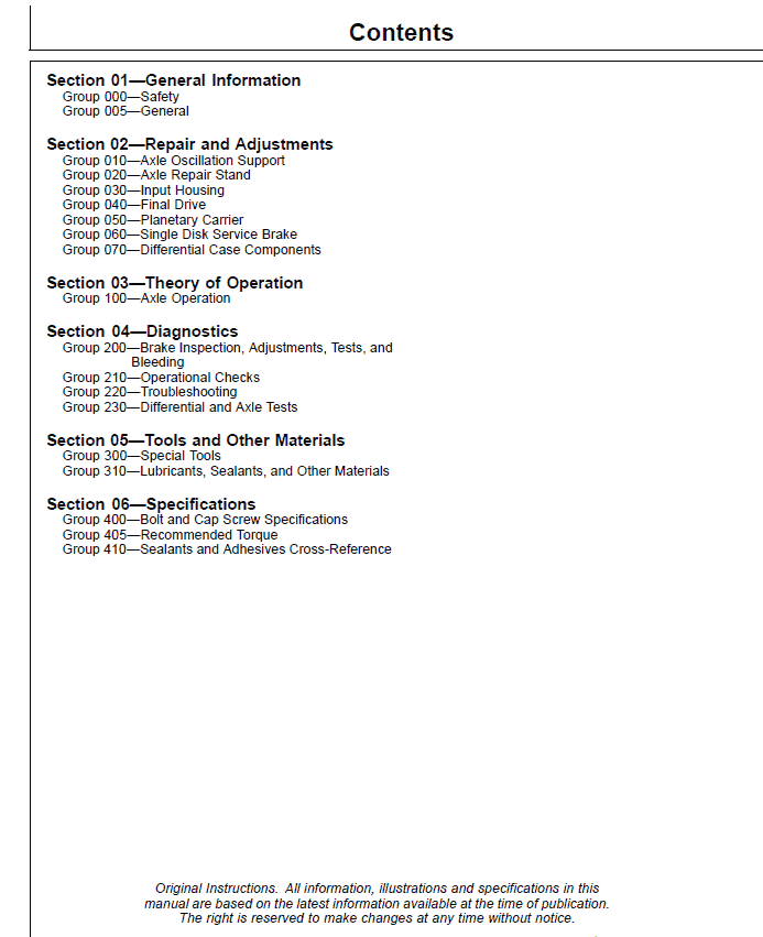 John Deere TeamMate V 1400 Series Inboard Planetary Axles Component Technical Manual (CTM143819) Workshop Guide