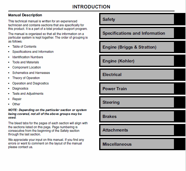 John Deere SST15, SST16, SST18 Lawn Tractor Technical Manual (TM1908) Workshop Guide