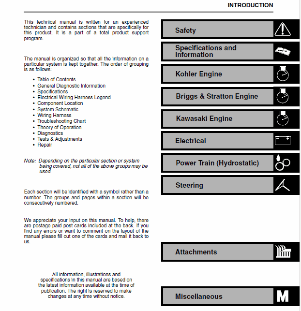 John Deere LTR155, LTR166, LTR180 Lawn Tractors Technical Manual (TM1768) Workshop Guide