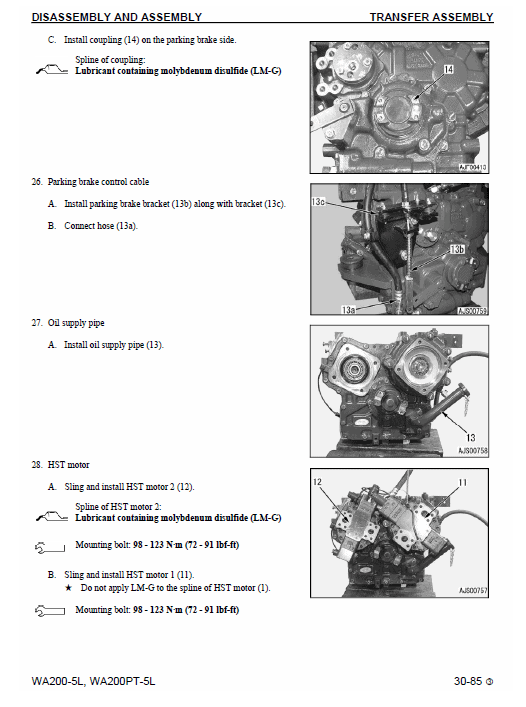 Komatsu WA200-5H, WA200PT-5L, WA200-5L, WA200-5 Loader Service Manual Workshop Guide