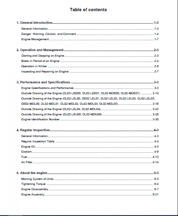 Daewoo D24NAP Engine Operation and Maintenance Manual Workshop Guide