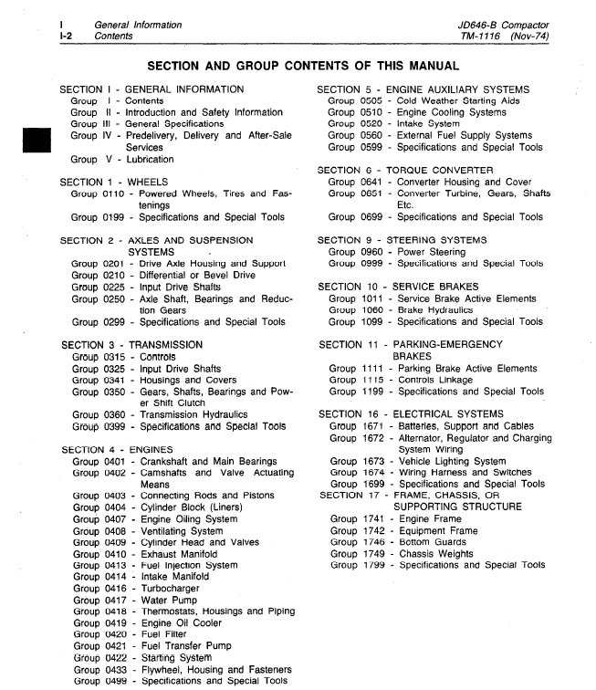 John Deere 646B Compactor Repair Technical Manual (TM1116) Workshop Guide