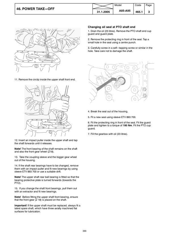 Valtra A85, A95 Tractors Service Repair Manual
