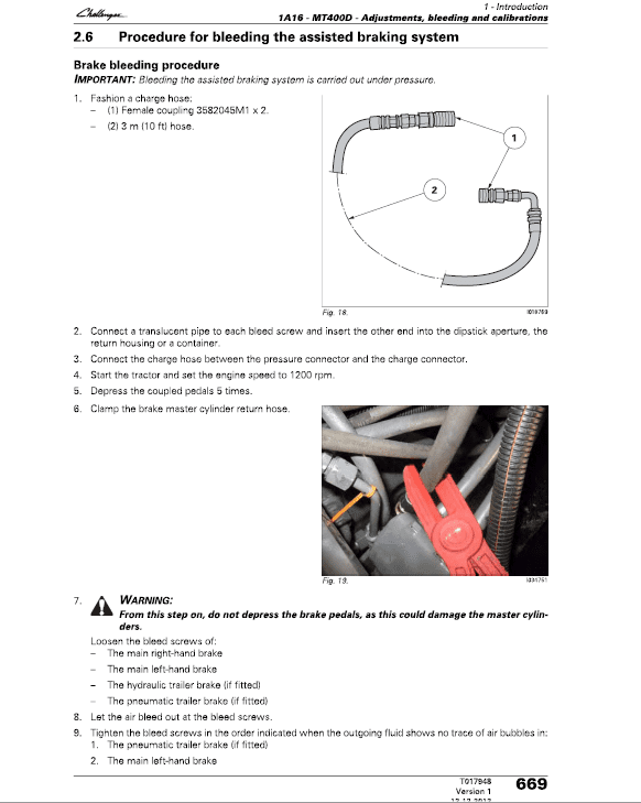 Challenger MT485D, MT495D Tractor Service Manual Workshop Guide